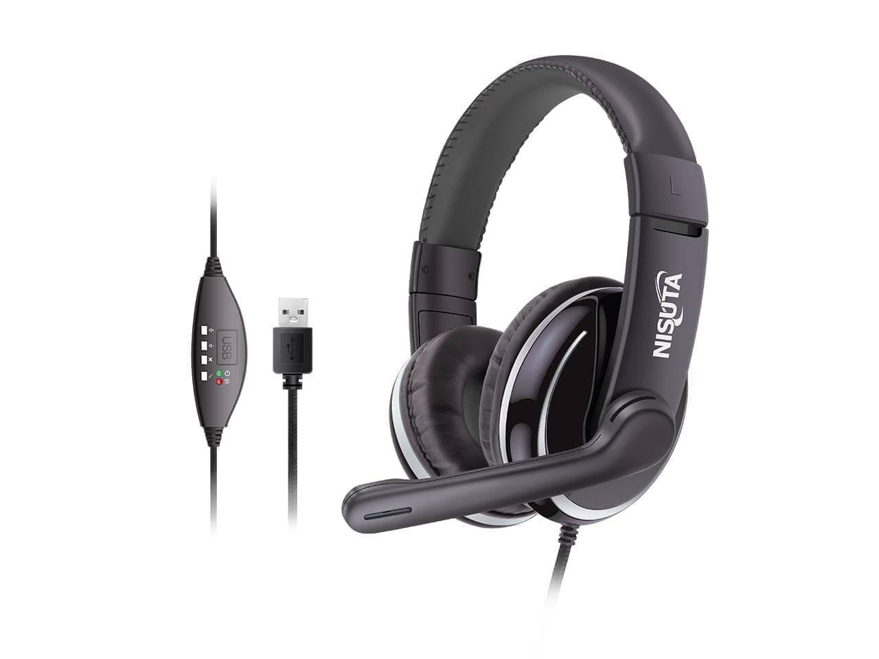 Auricular USB tipo vincha con micrófono · Nisuta