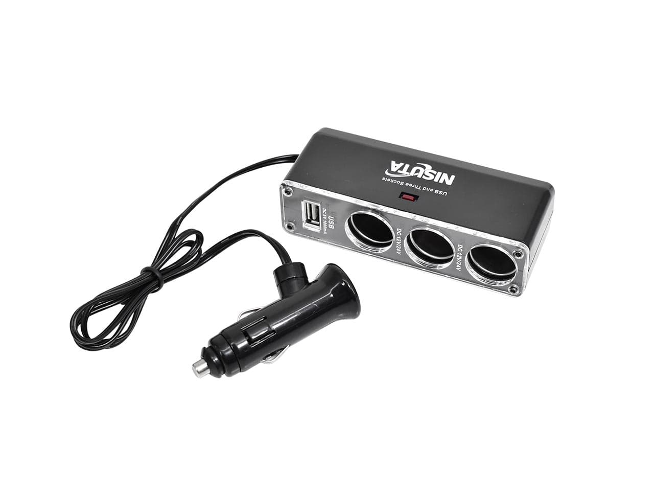 Cargador 12V/24V a USB 1 Amper y divisor 12V a 3 puertos · Nisuta