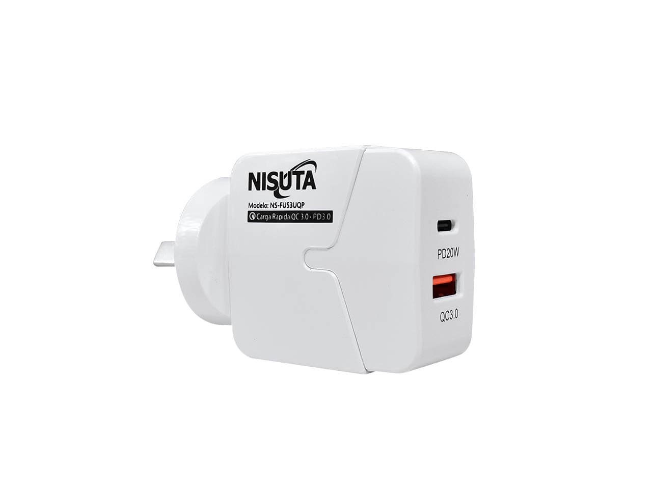 Fuente de alimentación 1 puerto USB y 1 PD Port carga rápida · Nisuta