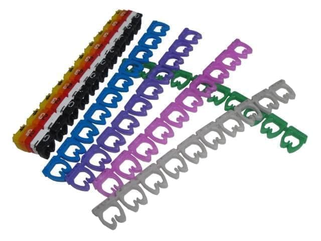 Identificador de cables por numero y color, 100 unidades · Nisuta