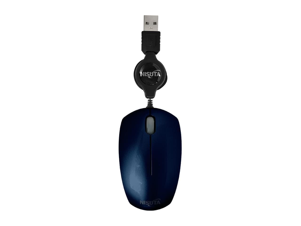 Mouse optico mini retractil azul USB 1000 DPI · Nisuta