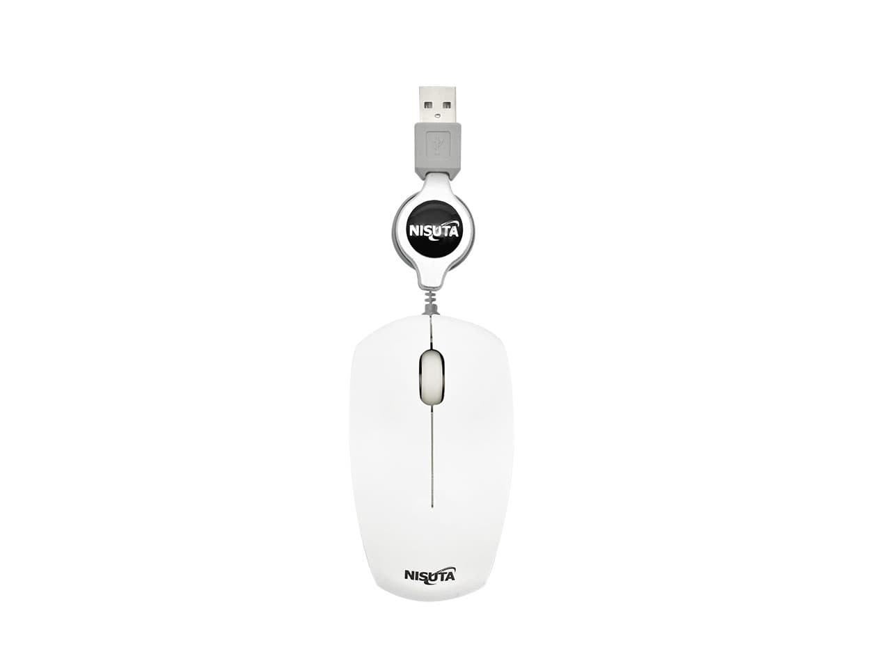 Mouse optico mini retractil blanco USB 1000 DPI · Nisuta