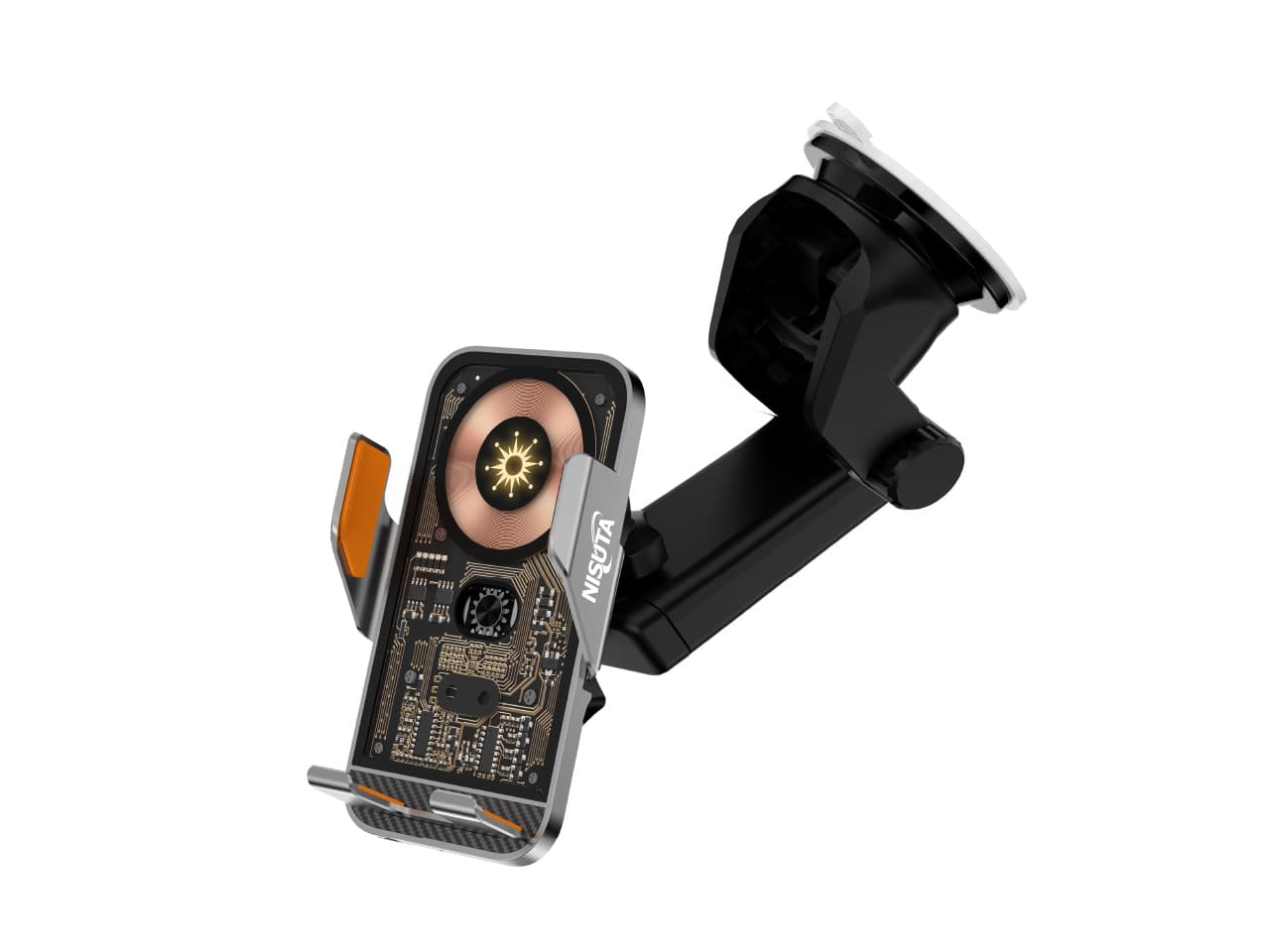 Soporte de celular para auto con cargador inalámbrico de 15W automático · Nisuta