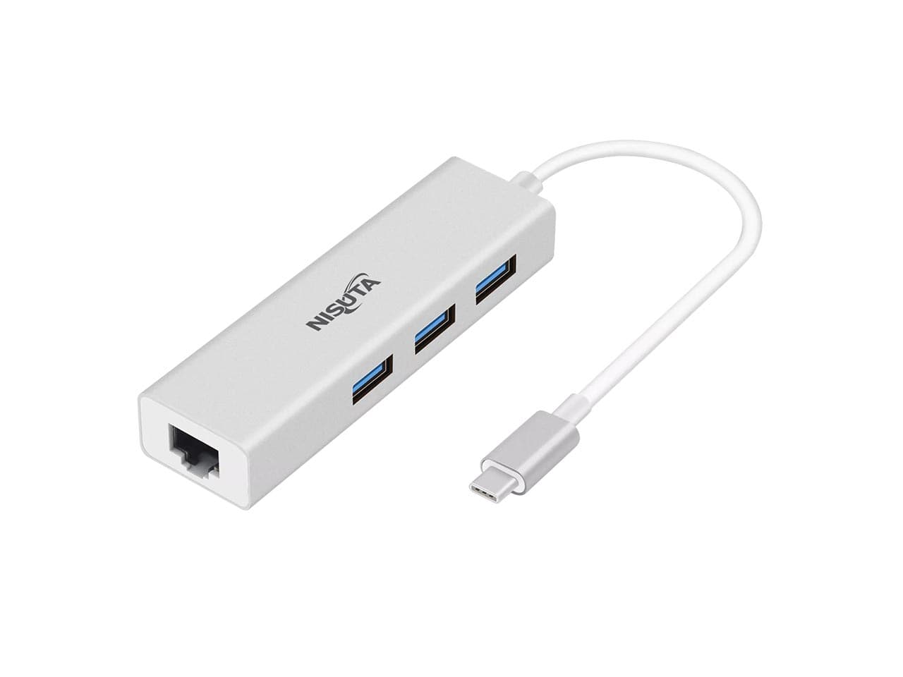 Docking USB C 3.1 a Hub 3 puertos USB 3.0 y red RJ45 Gigabit · Nisuta