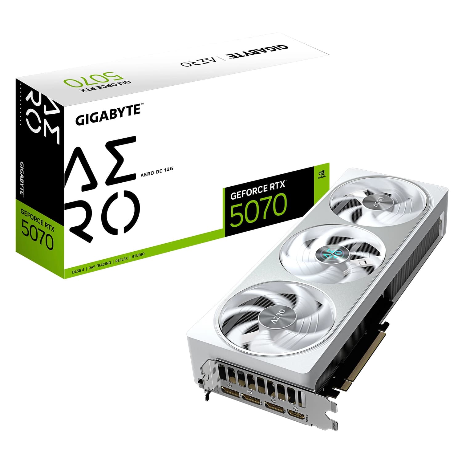 Placa de Video GIGABYTE NVIDIA GeForce RTX 5070 AERO OC 12G · Gigabyte