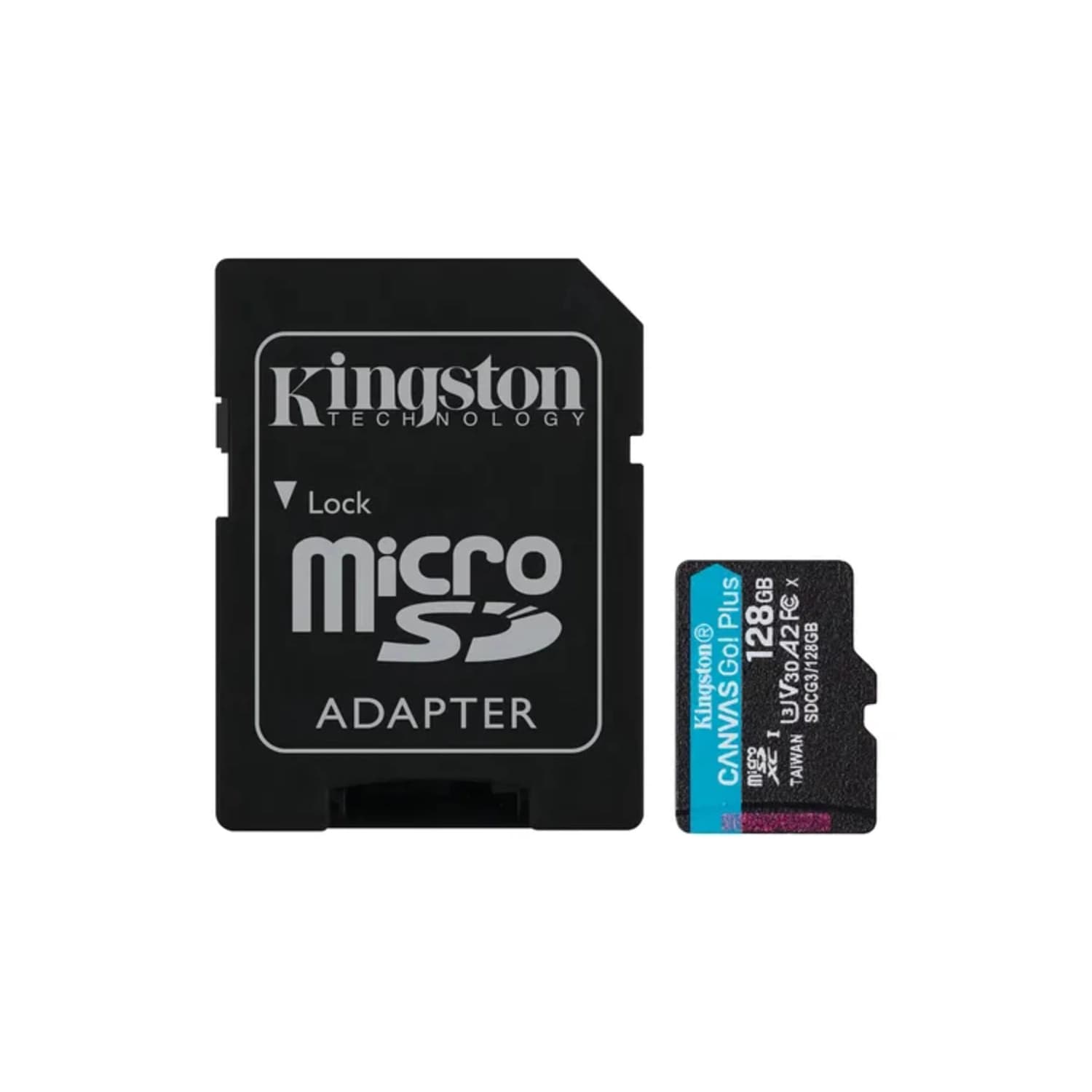 Tarjeta de Memoria KINGSTON Canvas Go Plus Gen4 MicroSDXC 128GB UHS-I U3 V30 200MB/s c/adaptador · Kingston