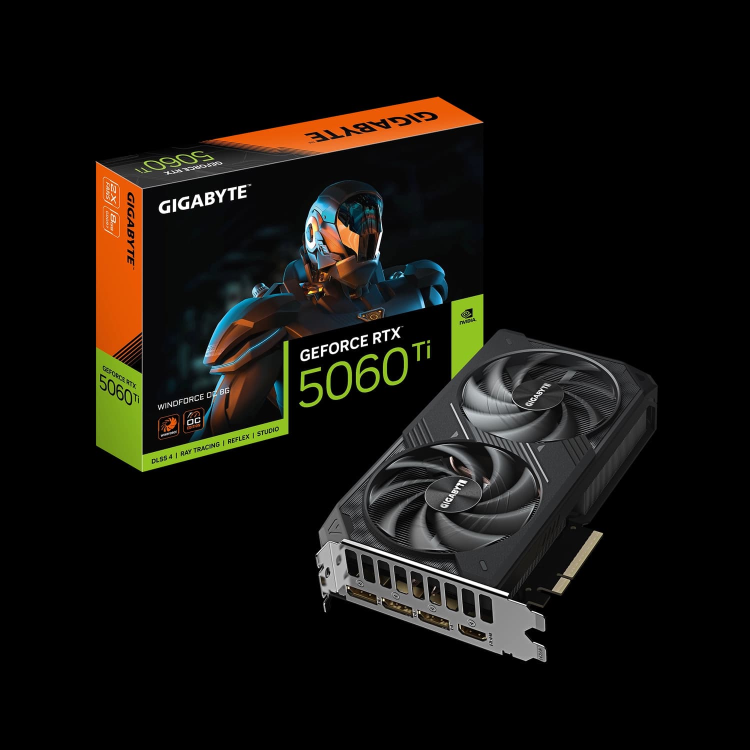 Placa de Video GIGABYTE NVIDIA GeForce RTX 5060 Ti WINDFORCE OC 8G · Gigabyte
