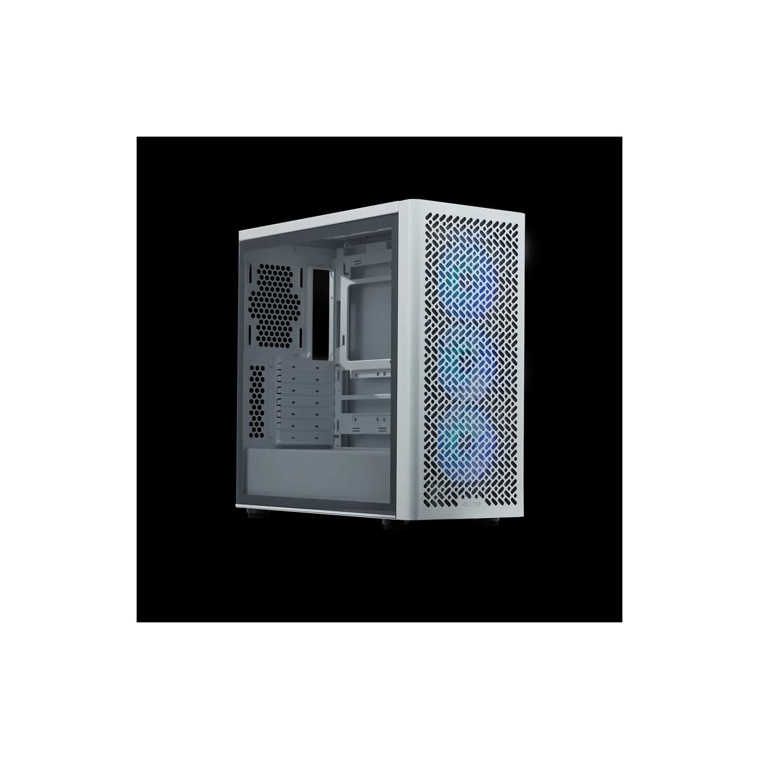Gabinete Cooler Master Elite 502 Mid Tower 3 Fans ARGB Tempered Glass White s/Fuente · CoolerMaster