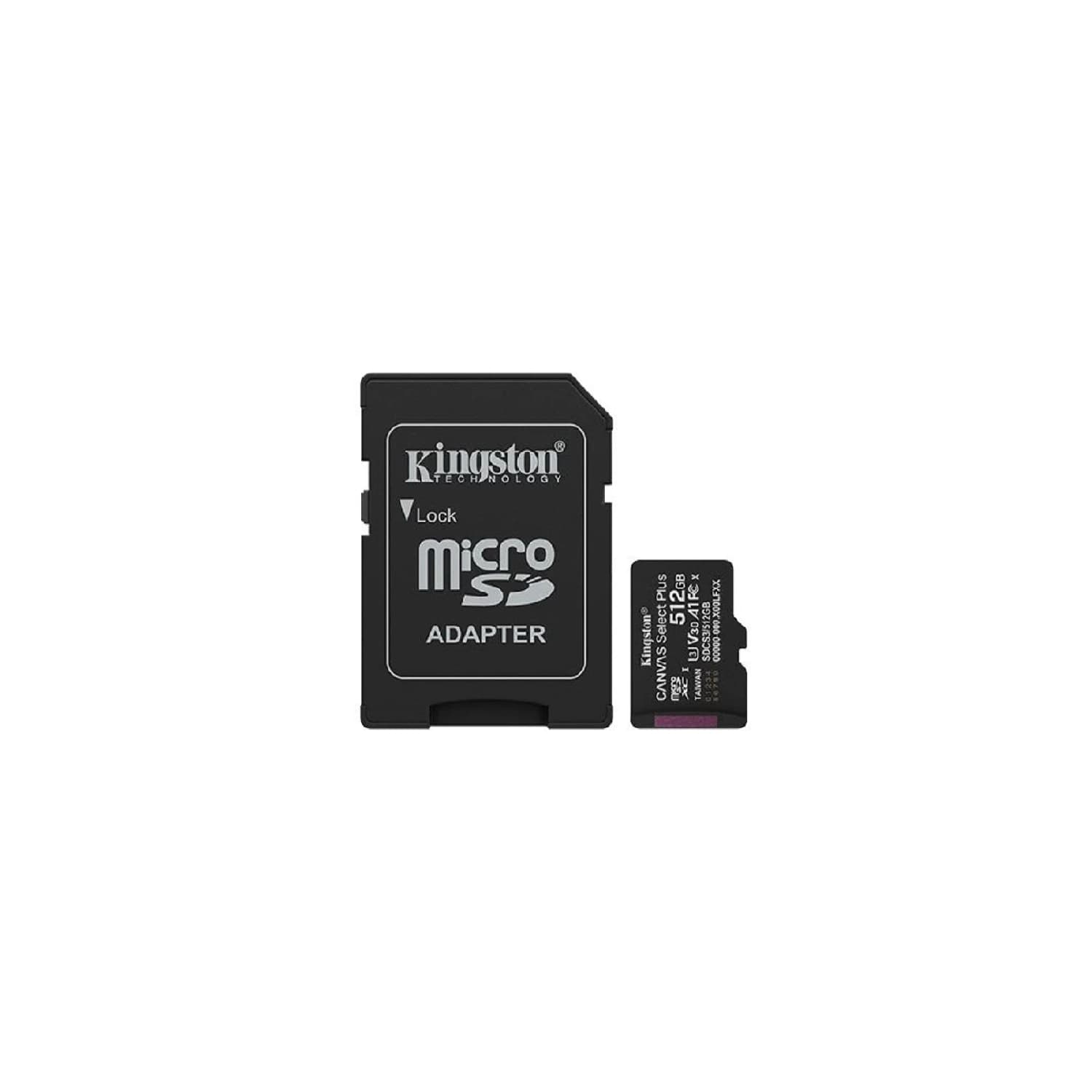Tarjeta de Memoria KINGSTON Canvas Select Plus MicroSDXC 512GB Gen3 A1 150MB/s c/adaptador · Kingston