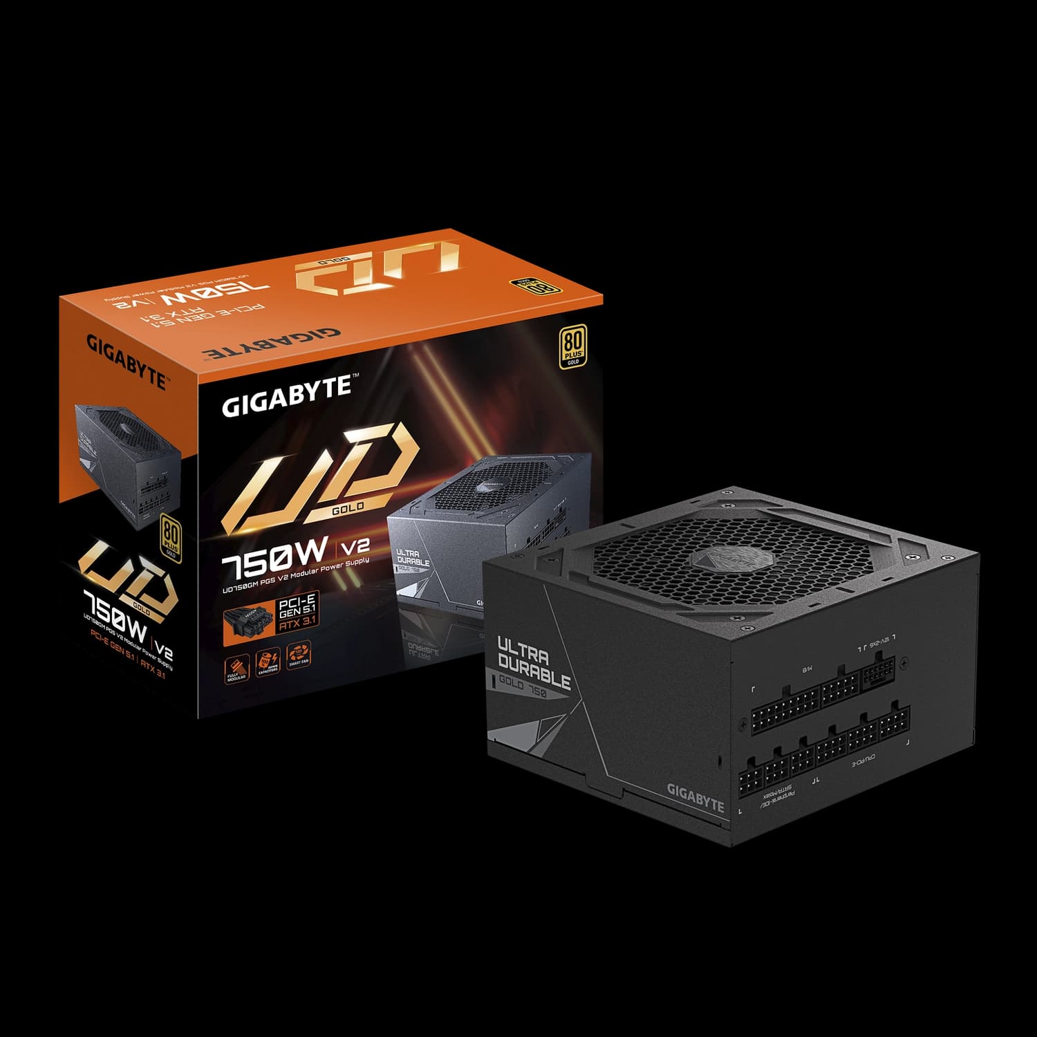Fuente GIGABYTE UD750GM 80 Gold Modular PG5 V2 · Gigabyte