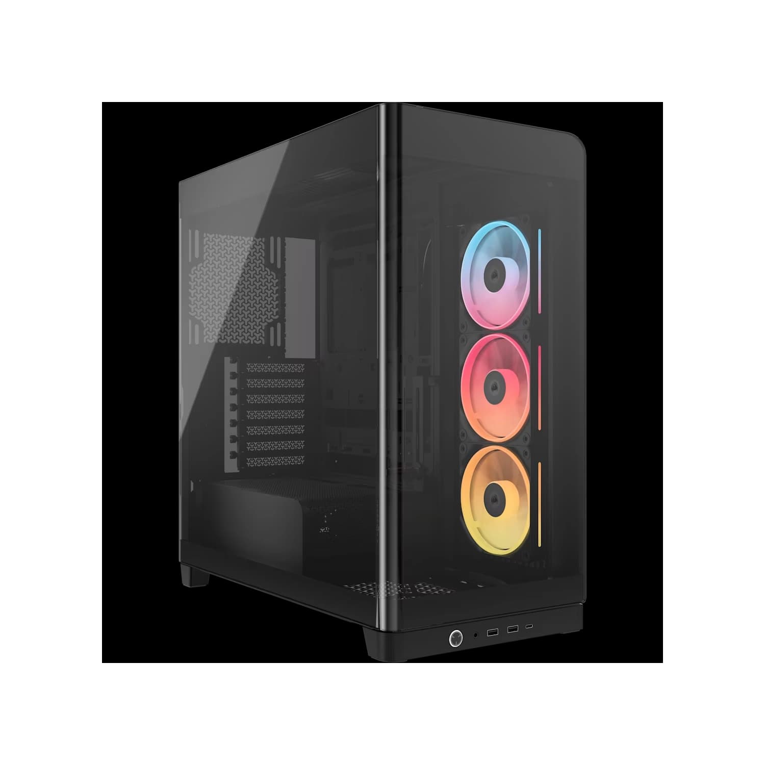 Gabinete CORSAIR FRAME 4500X LX-R RGB iCUE LINK Mid Tower de cristal panorámico Negro · Corsair