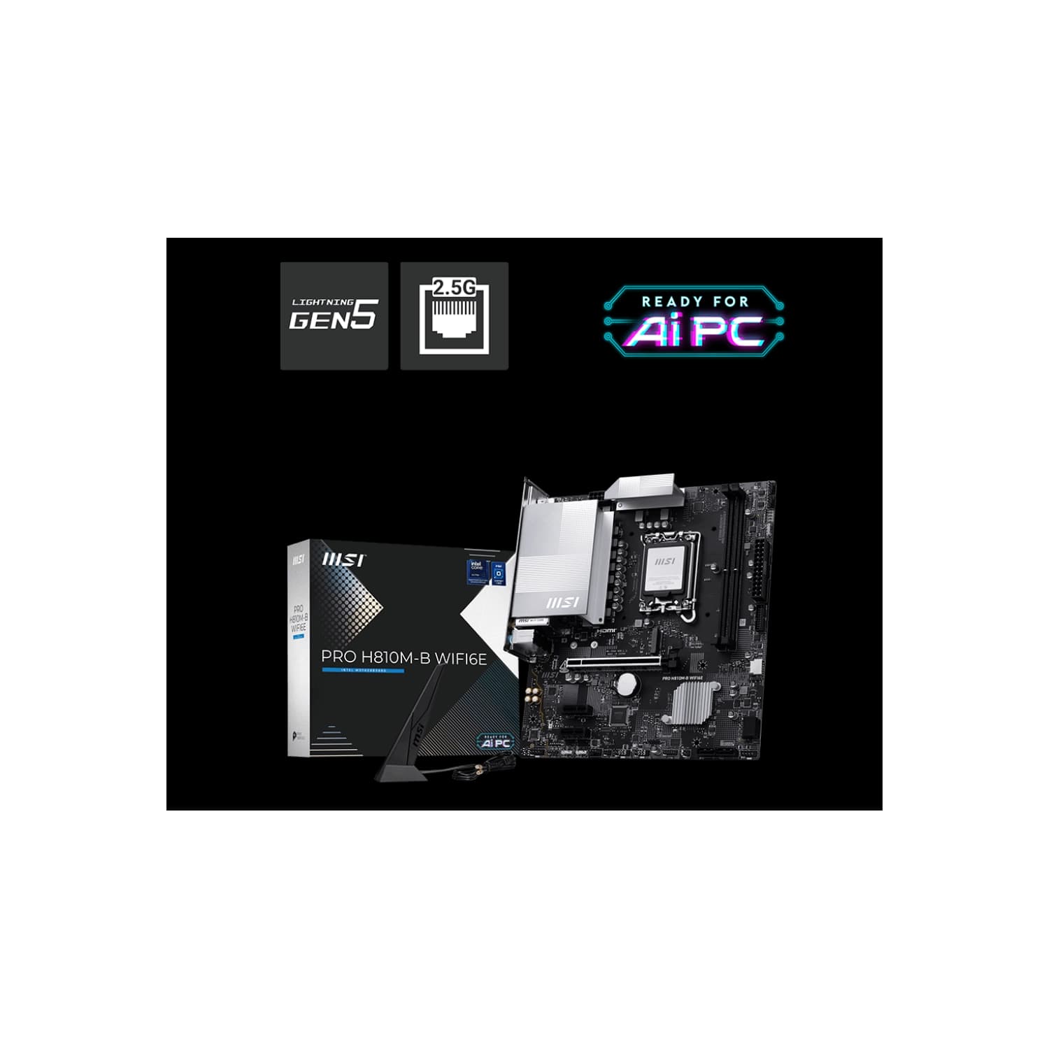 Motherboard MSI PRO H810M-B WIFI6E LGA 1851 DDR5 · MSI