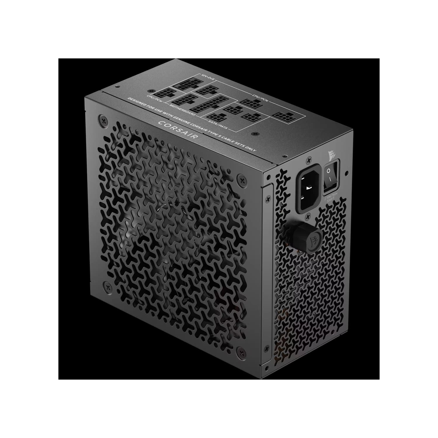 Fuente CORSAIR RM750X SHIFT 750W ATX 3.1 PCIe 5.1 Full Modular conexión lateral · Corsair