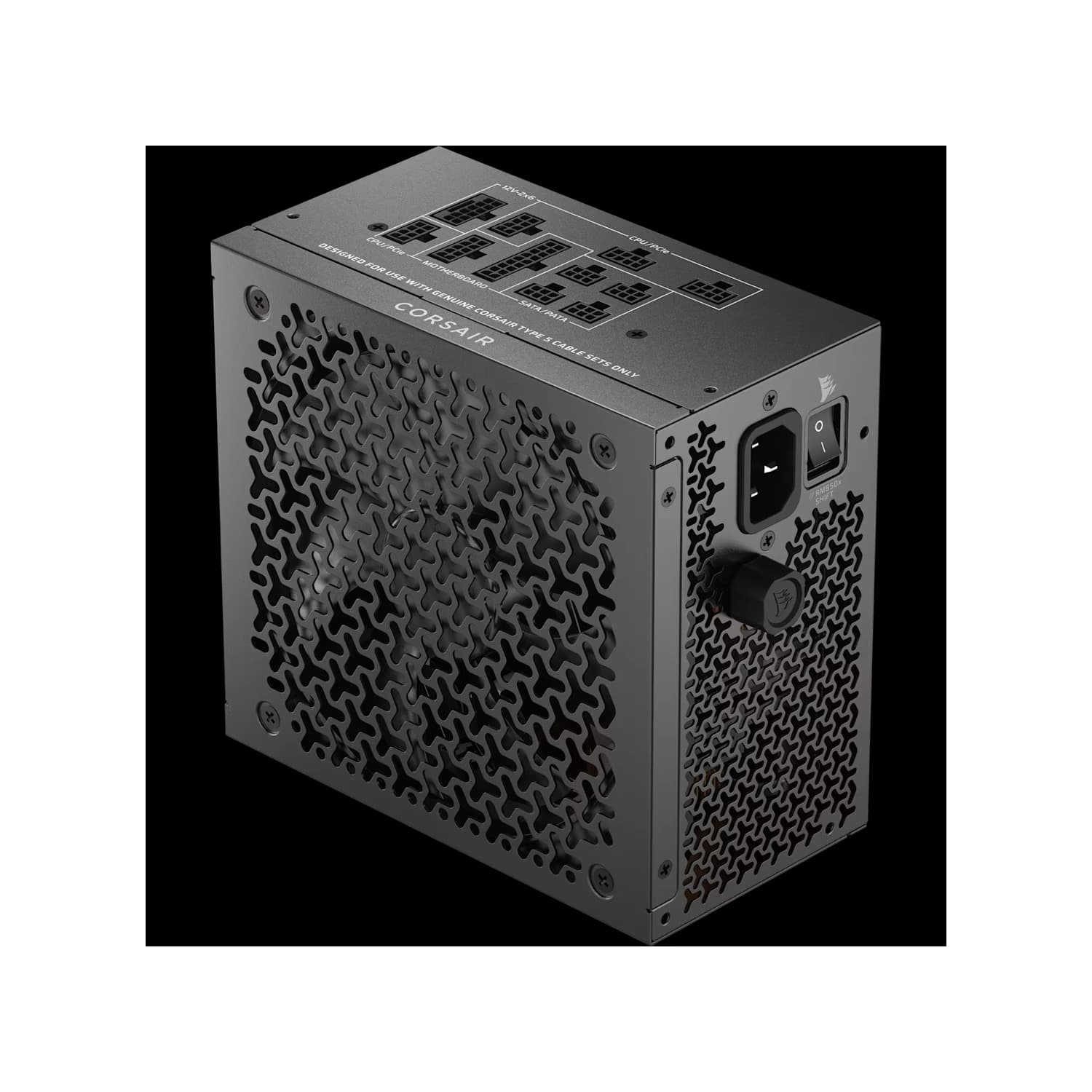 Fuente CORSAIR RM850X SHIFT 850W ATX 3.1 PCIe 5.1 Full Modular conexión lateral · Corsair