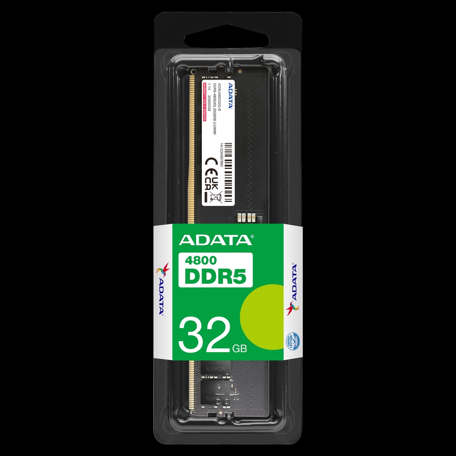 Memoria Ram UDIMM ADATA 32GB DDR5 4800MHz CL40 1.1V · ADATA