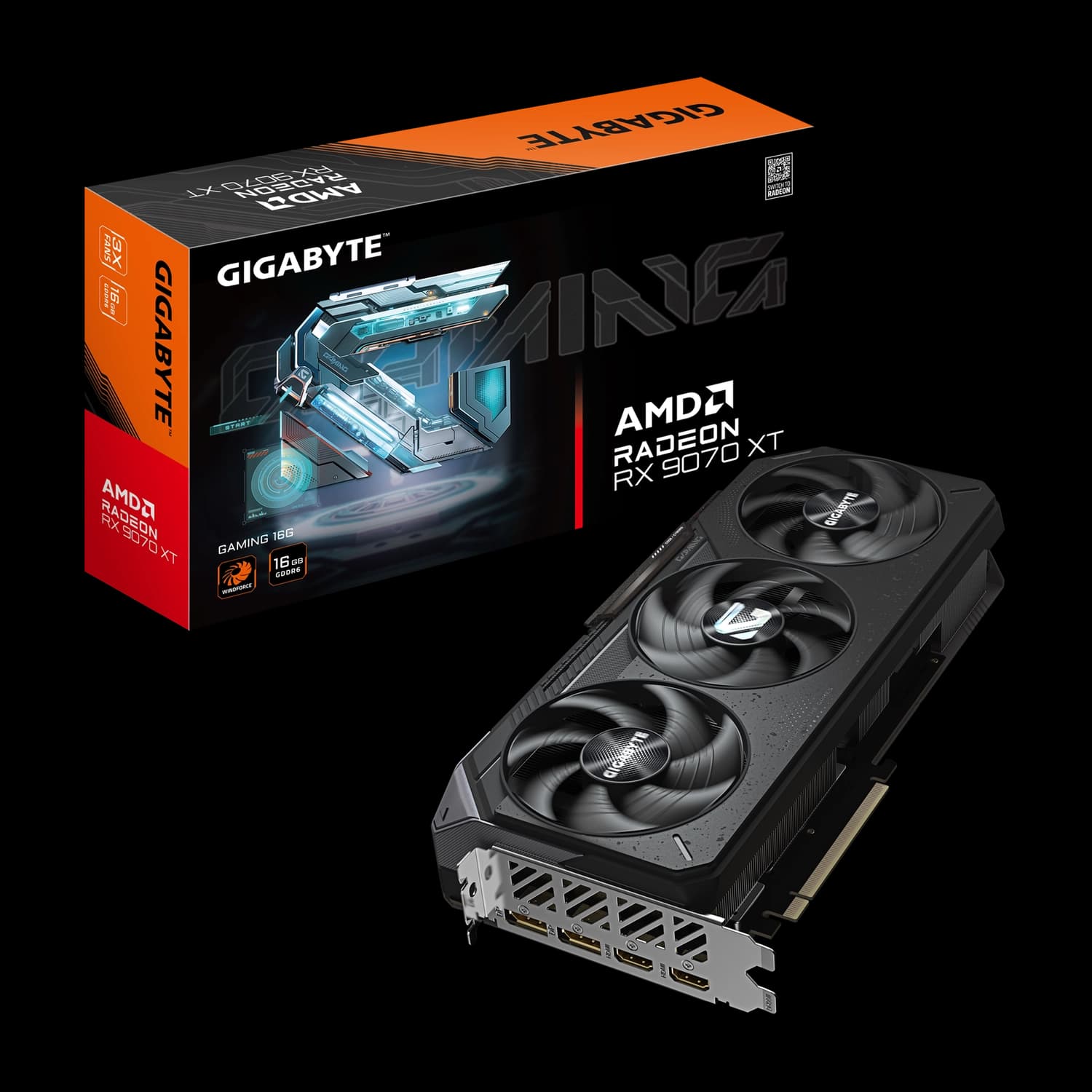 Placa de Video GIGABYTE AMD Radeon RX 9070 XT GAMING 16G · Gigabyte