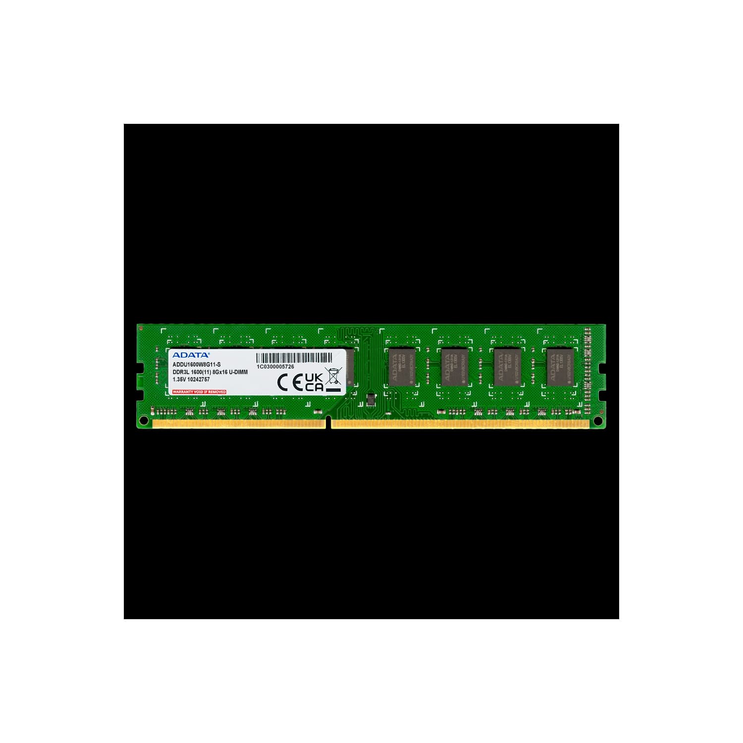 Memoria Ram UDIMM ADATA 8GB DDR3L 1600MHz CL11 1.35V · ADATA