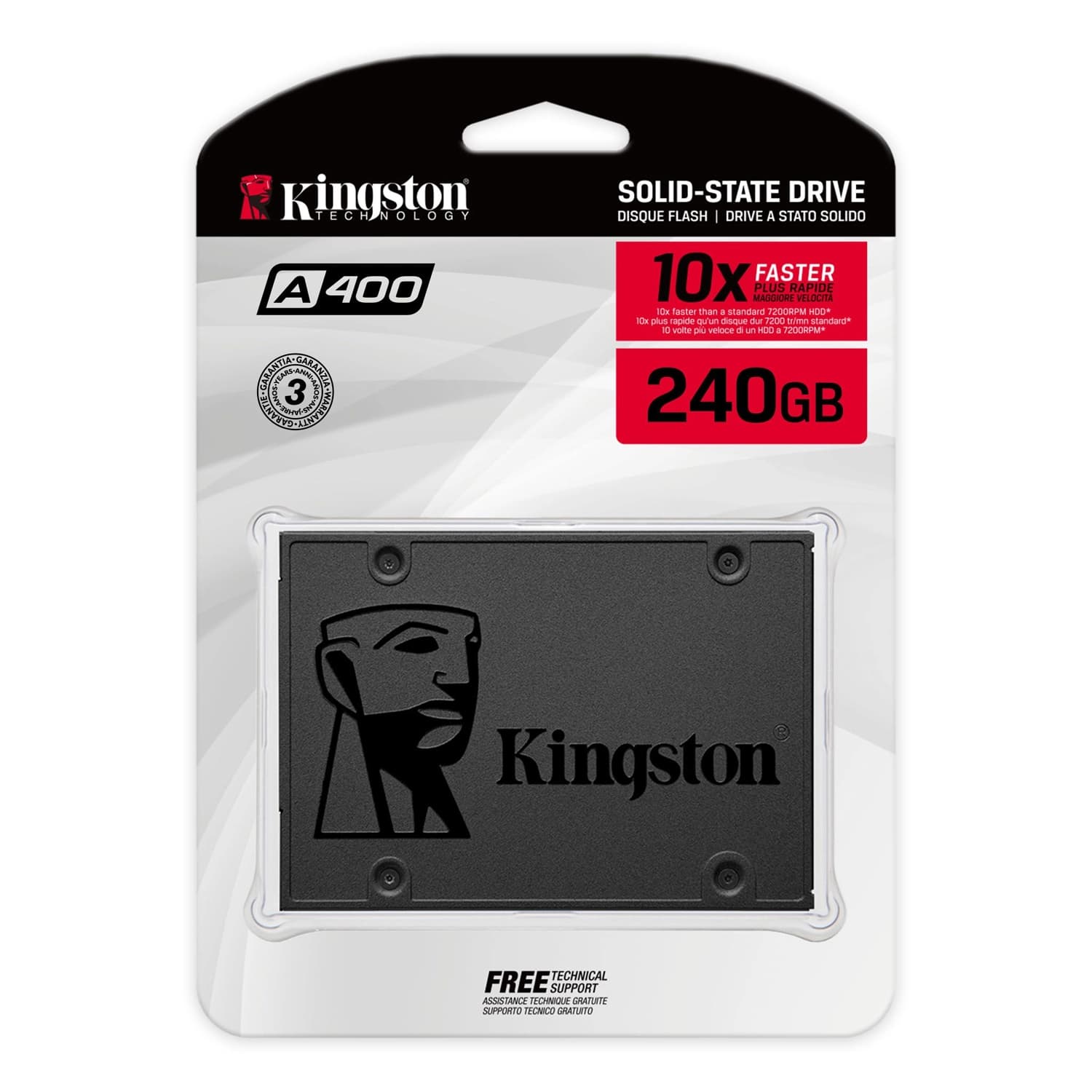 Disco Interno SSD KINGSTON A400 240GB 2.5" SATA 3.0 500MB/s · Kingston