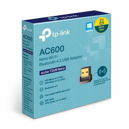 Adaptador USB WIFI Archer T2UB Nano + Bluetooth USB AC600 Dual band · TP-Link
