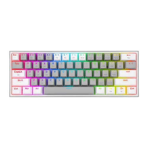 Teclado Mecanico 60% Redragon Fizz K617 Grey/White RGB Red Switches · Redragon
