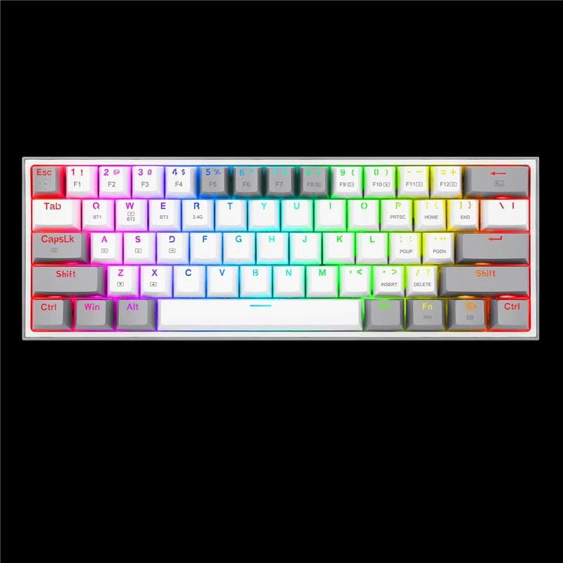 Teclado Mecanico 60% Redragon Fizz Pro K616 White/Gray RGB Red Switches · Redragon