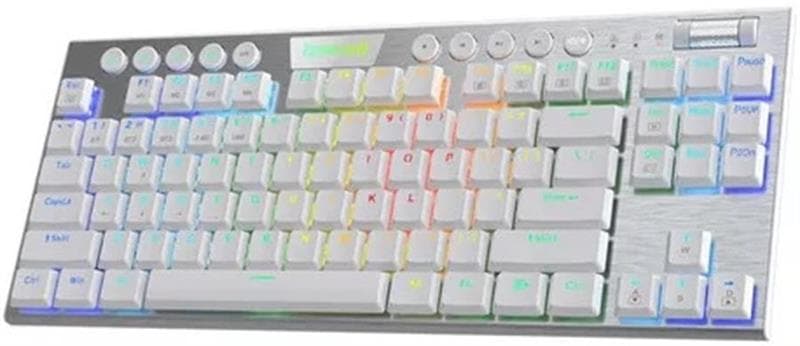 Teclado Mecanico Inalambrico Redragon K621 Horus TKL White RGB Red Switches - Español · Redragon
