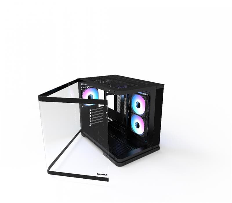 GABINETE GAMER RAIDMAX INFINITA i630 FISHTANK CURVED GLASS ARGB BLACK