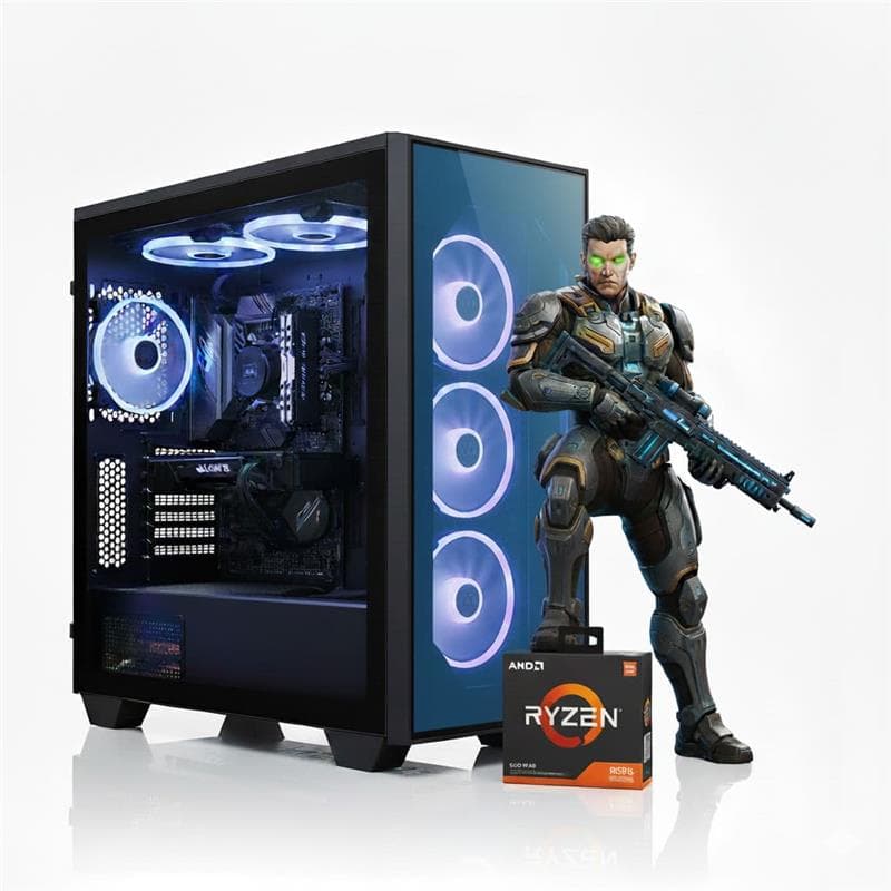 PC GAMER / AMD Ryzen 5 5500 - 16GB - A520M - 550W - 1TB SSD - GABINETE GAMER · AMD
