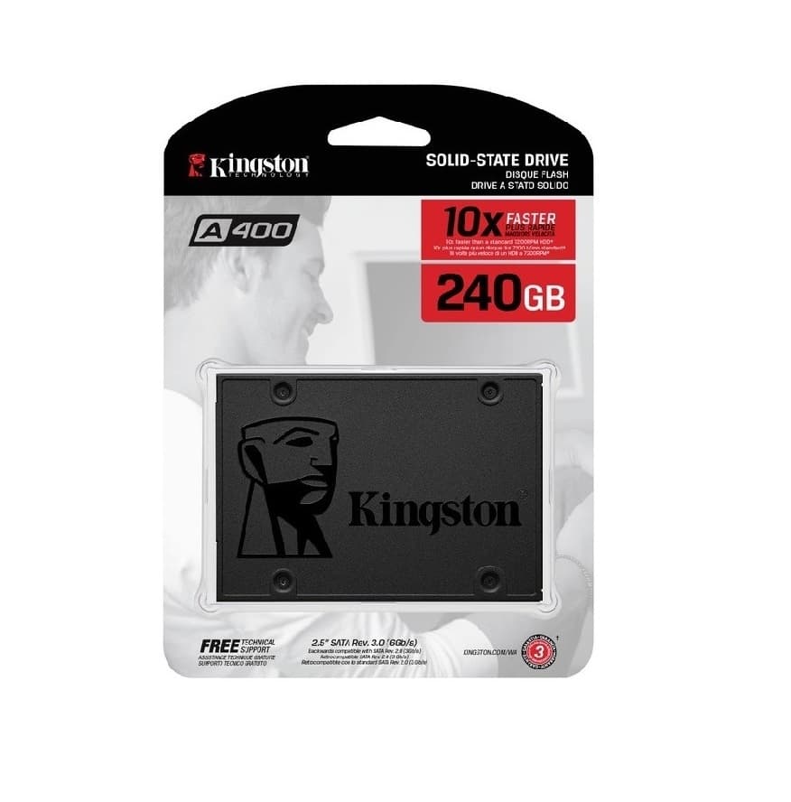 Disco SSD KINGSTON A400 240 GB SATA Interno 7 mm (1219) · Kingston