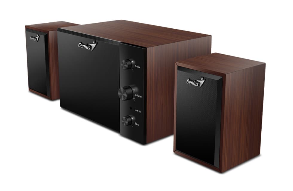 Parlantes Genius SW-2.1 350 10W (madera) (9442) · Genius