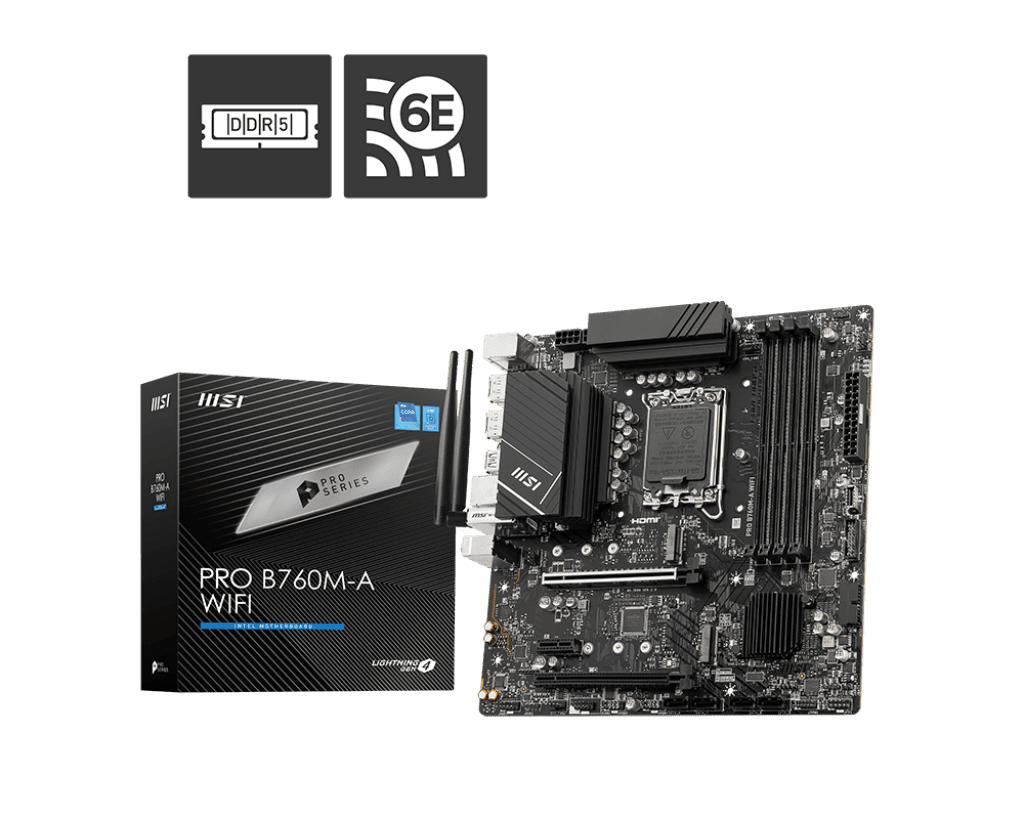 Mother MSI PRO B760M-A WIFI DDR5 1700 (12va/13va/14va Gen) (9572) · MSI