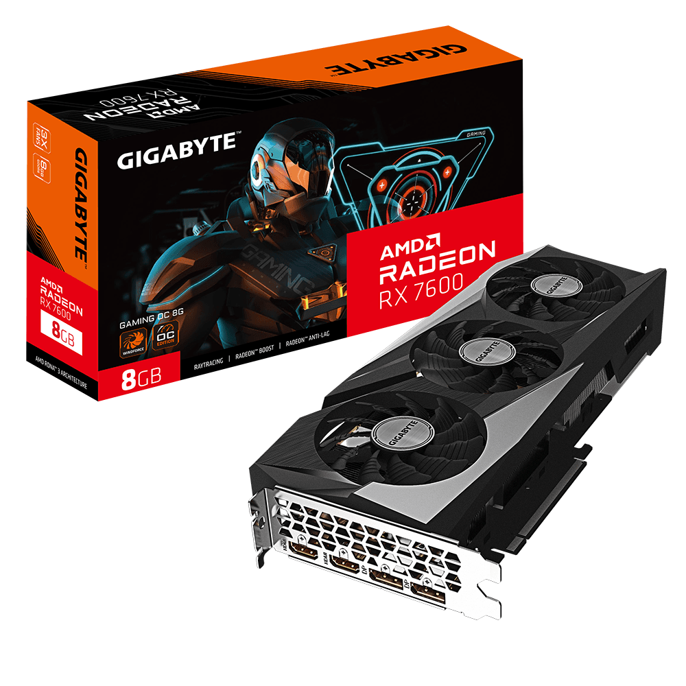 VGA Gigabyte Radeon RX 7600 GAMING OC 8G (3425) · Gigabyte
