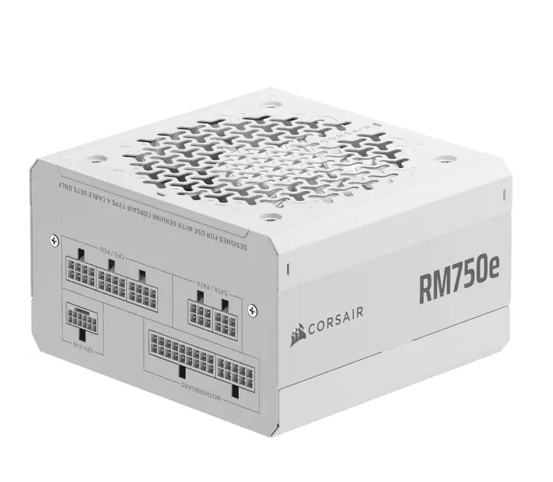 Fuente Corsair RM750e 2025 750W Cybernetics Platinum Full Modular PCIe 5.1 White (6811) · Corsair