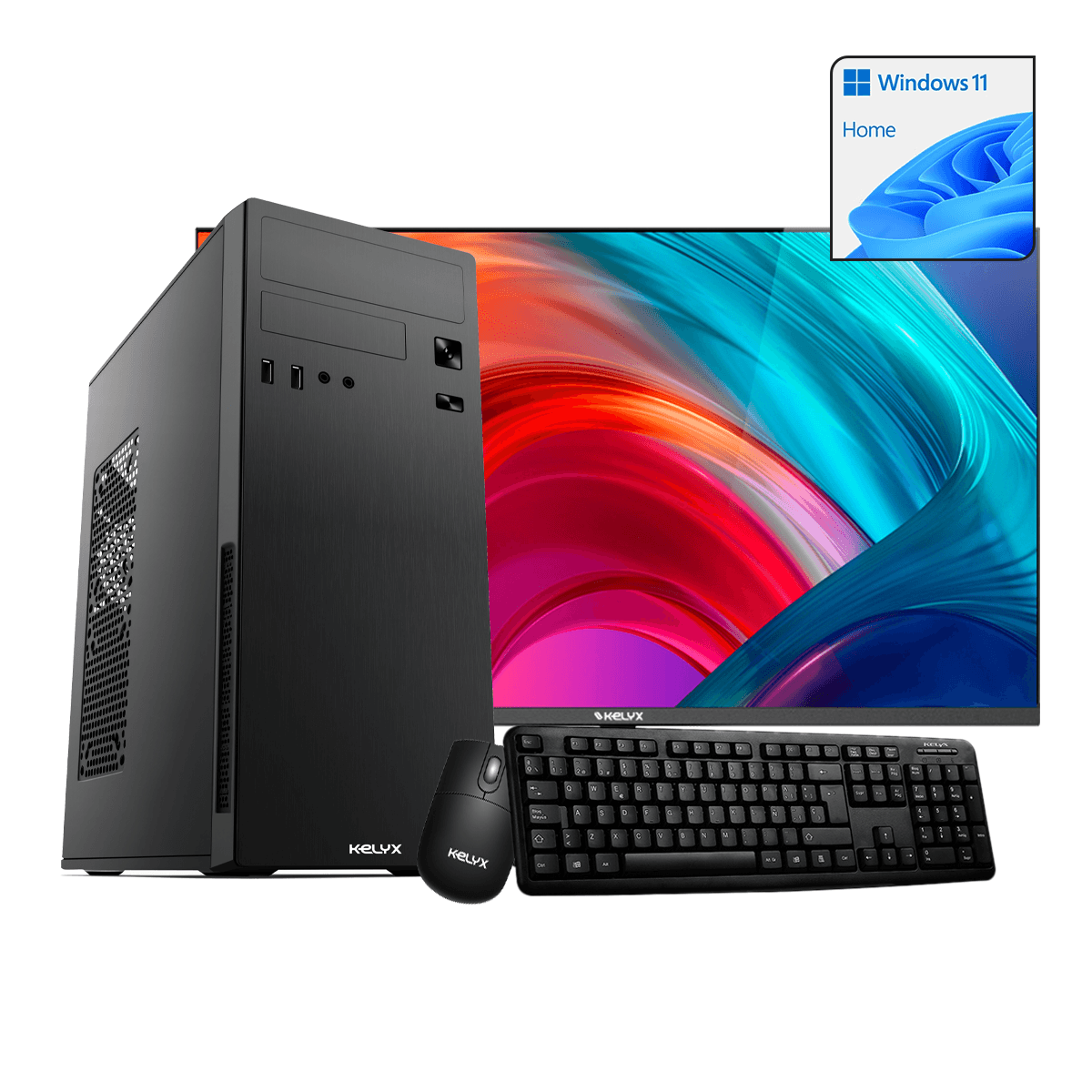 Sist. Kelyx AMD Ryzen 3-3200G 8G M.2 256G Win 11H + Monitor 24" · Kelyx