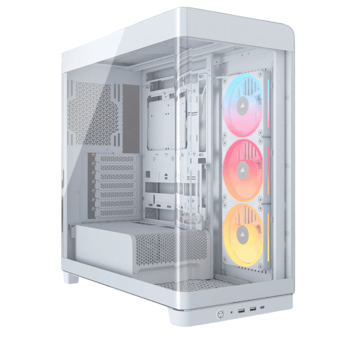 Gabinete Corsair FRAME 4500X LX-R RGB Mid-Tower TG White (2800) · Corsair