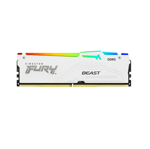 Memoria DDR5 Kingston 16Gb 5600 MHz FURY BEAST WHITE RGB (3886) · Kingston