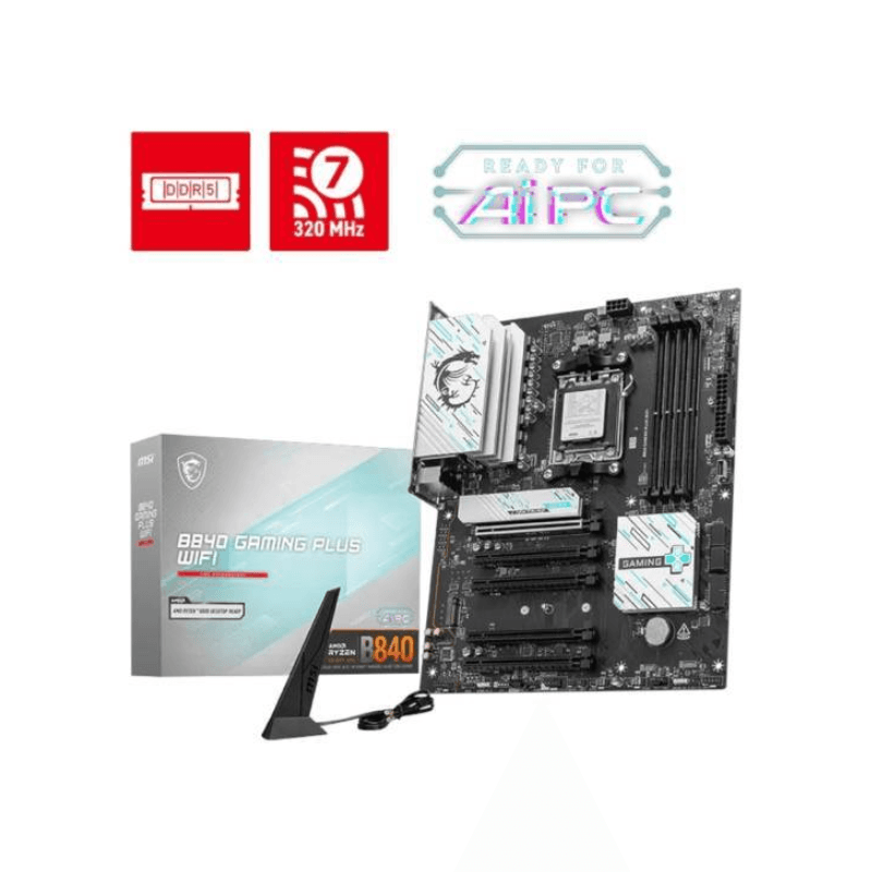 Mother MSI B840 GAMING PLUS WIFI DDR5 AM5 (Serie 7000/8000/9000) (6589) · MSI