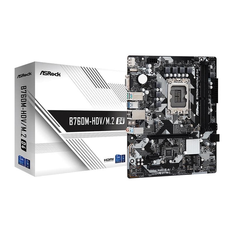 Motherboard ASRock MB-B760M-HDV/M.2 Intel® Socket 1700 12/13ma. Gen. DDR4 · AsRock
