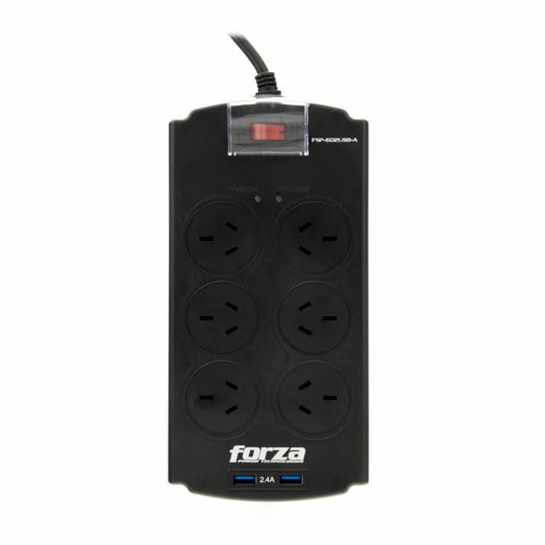 PROTECTOR DE TENSION FORZA FSP-602USB-A 2200W 6 TOMAS + 2 USB
