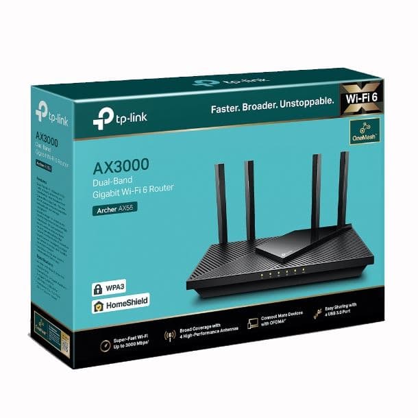 ROUTER TP-LINK ARCHER AX55 AX3000 DUAL BAND WIFI6 · TP-Link