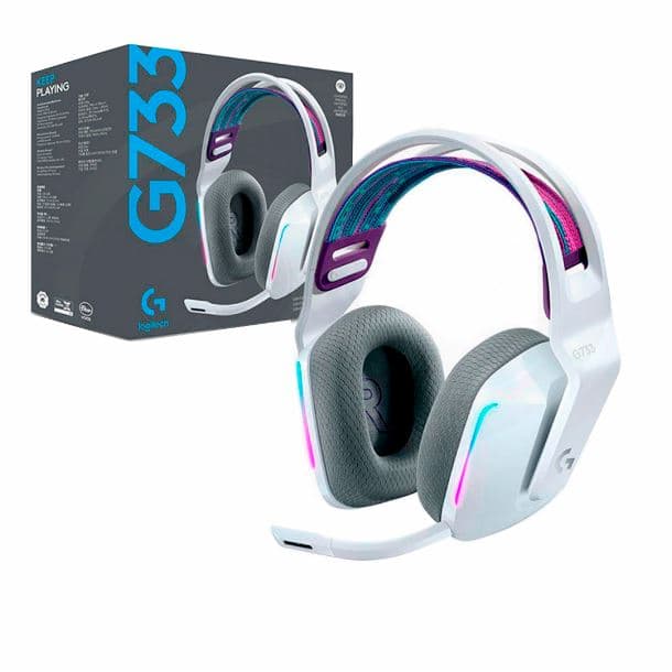 AURICULAR LOGITECH G733 WIRELESS LIGHTSPEED RGB WHITE 981-000882 · Logitech