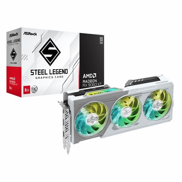 PLACA DE VIDEO RADEON RX 9060 XT 8GB ASROCK STEEL LEGEND OC · AMD