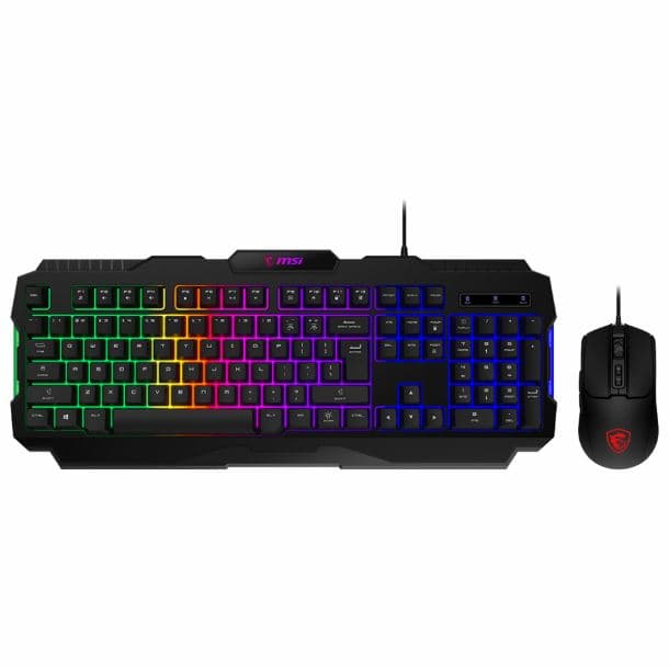 KIT TECLADO Y MOUSE RGB MSI FORGE GK100 · MSI