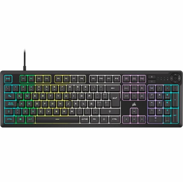 Teclado gamer RGB Corsair K55 core rubberdome · Corsair