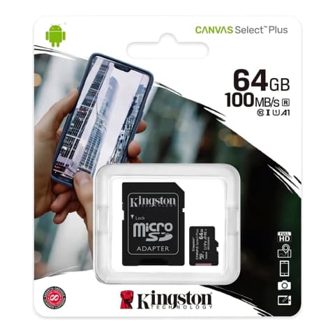 Tarjeta de Memoria Micro SD Kingston 64GB Canvas Select · Kingston