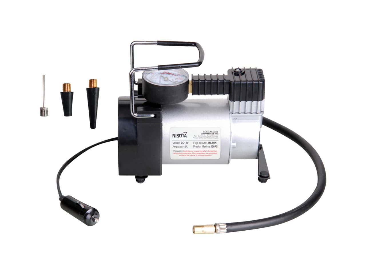 Compresor de aire 12V metálico para auto 35L/Min - Imagen 1