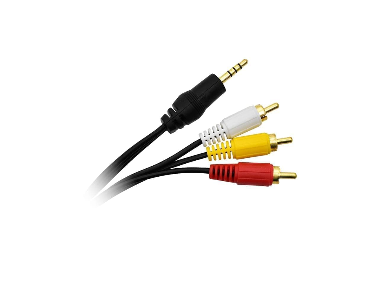 Cable de audio y video de stereo 3.5mm a 3 RCA 1.4m - Imagen 1