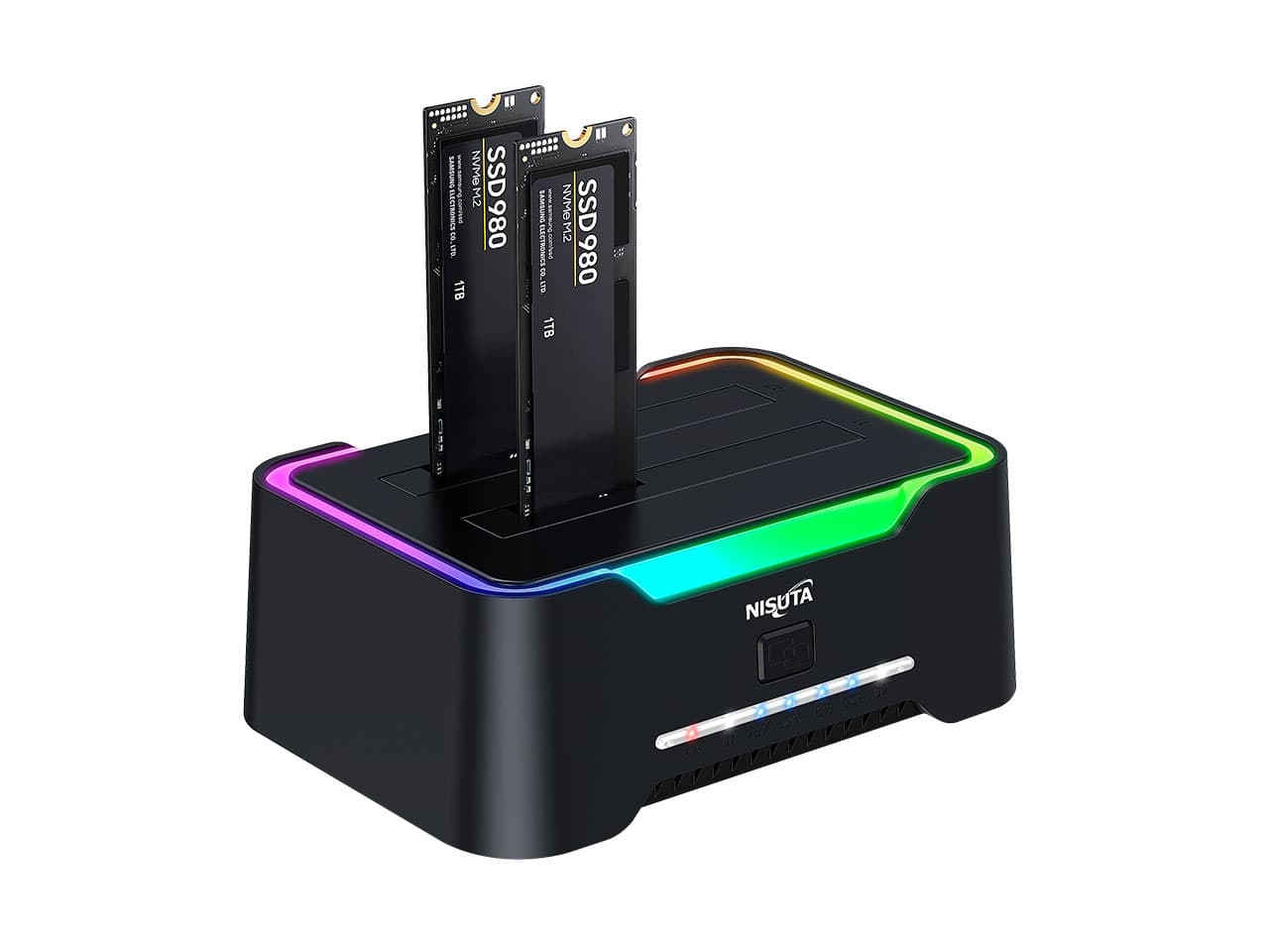 Docking de discos dual M.2 NVMe SSD USB 3.2 con función clonador - Imagen 1