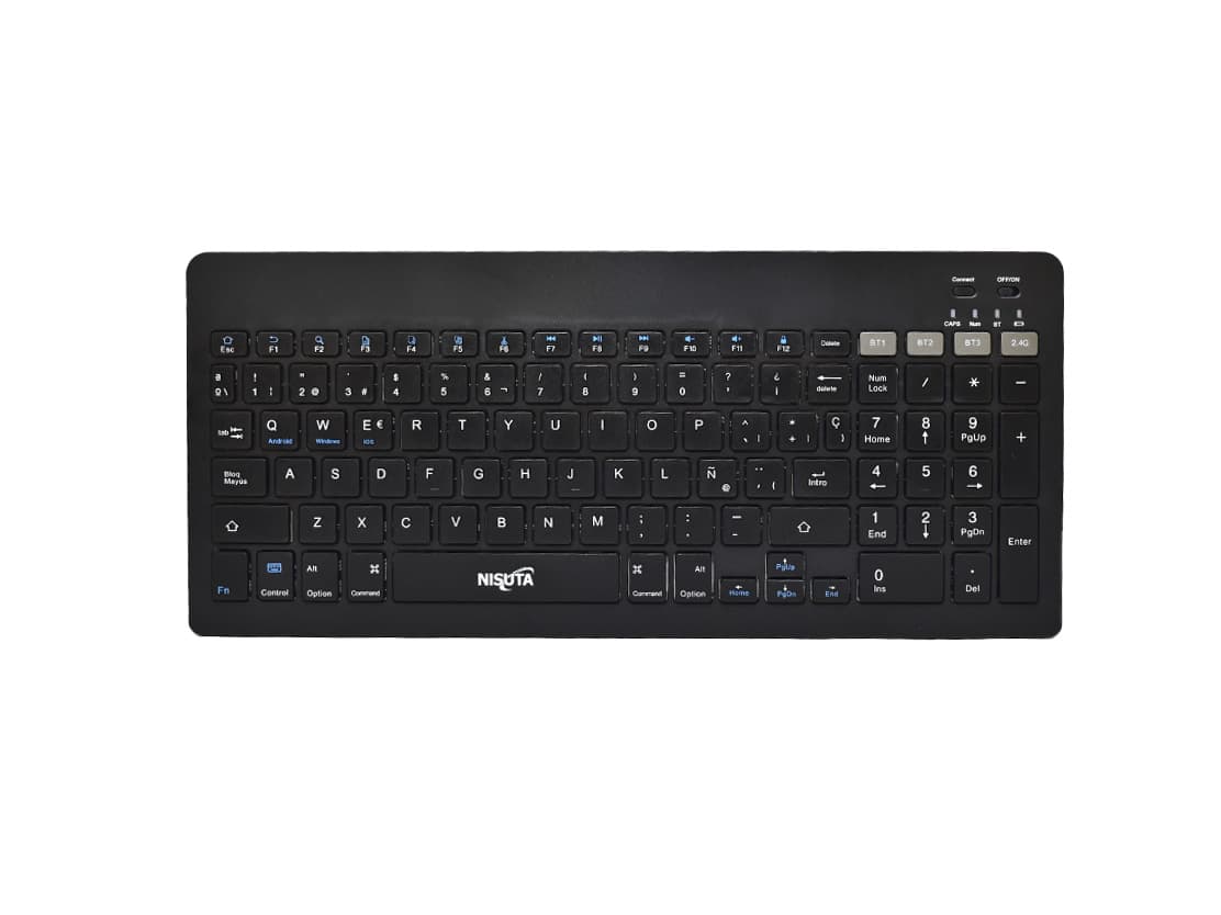 Teclado multimedia bluetooth blanco con bateria recargable - Imagen 1