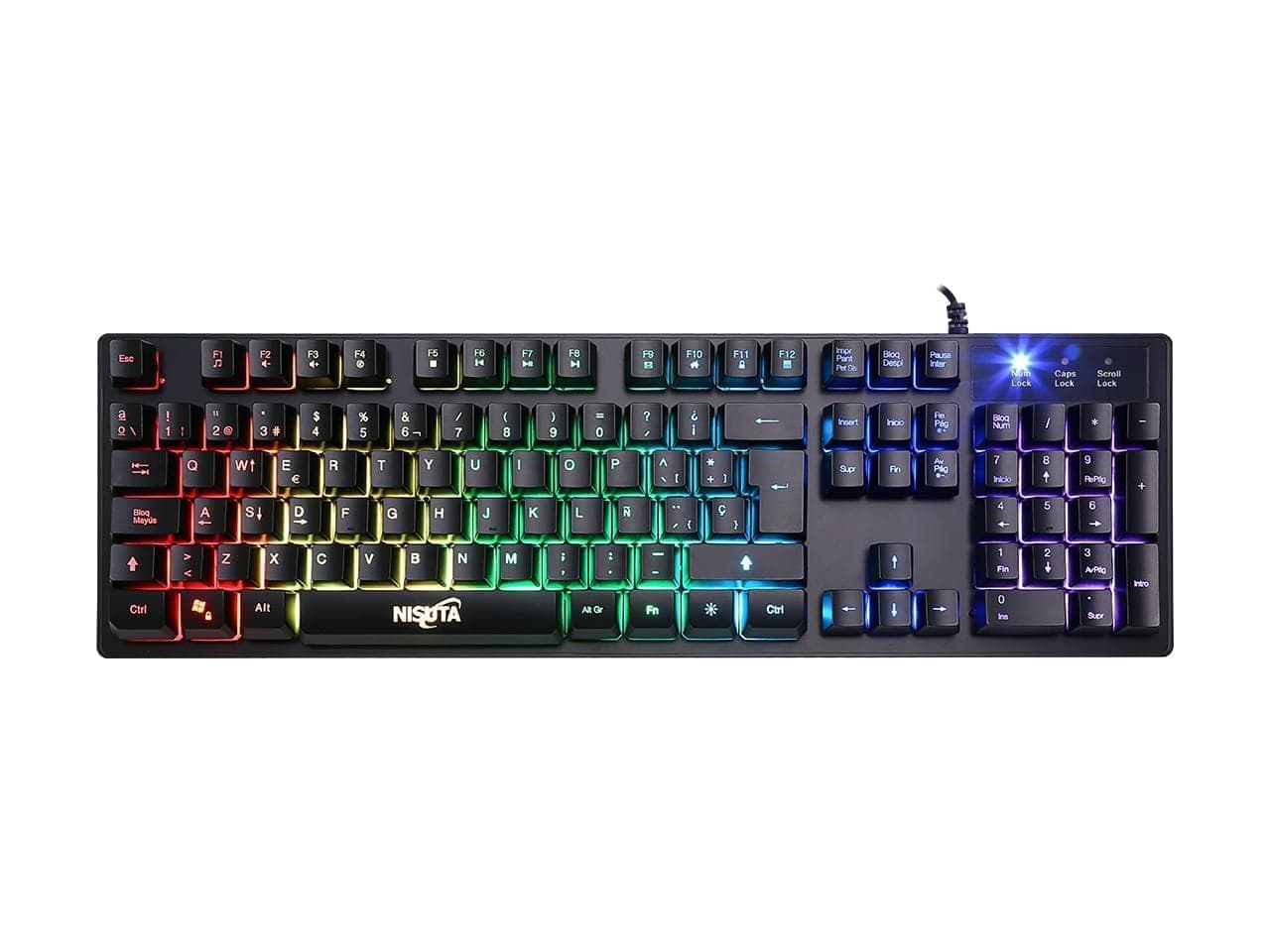 Teclado gaming USB RGB con 17 modos de iluminacion - Imagen 1